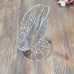 Vintage 1960s Crystal Fan Vase, Small Webb Corbett Art Deco Style Posy Vase