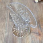 Vintage 1960s Crystal Fan Vase, Small Webb Corbett Art Deco Style Posy Vase