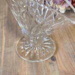 Vintage 1960s Crystal Fan Vase, Small Webb Corbett Art Deco Style Posy Vase