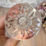 Vintage 1960s Crystal Fan Vase, Small Webb Corbett Art Deco Style Posy Vase