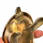 Vintage Brass Tortoise Trinket Box, Large 1970s Turtle Jewellery Dish, Hinged Lid