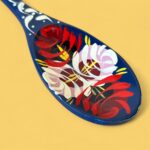Vintage Hand Painted Canal Art Spoon, Traditional Bargeware Folk Art Decor