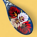 Vintage Hand Painted Canal Art Spoon, Traditional Bargeware Folk Art Decor