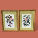 Pair of Framed C.F. Tunnicliffe Bird Prints, Vintage Chaffinch & Bullfinch Art