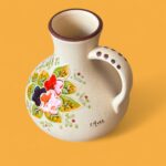 Vintage S. Mora Spanish Studio Pottery Jug, Hand Painted Folk Art Ceramic Vase