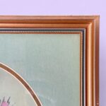 Original Signed Paula Thrift Pastel, Vintage Pink Rose Floral Art, Gold Frame