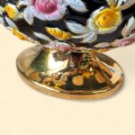 Vintage ELPA Alcobaça Tureen Set, Portuguese Majolica, Black & Gold Floral