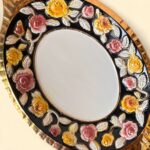 Vintage ELPA Alcobaça Tureen Set, Portuguese Majolica, Black & Gold Floral