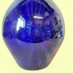 Large Vintage Cobalt Blue Studio Pottery Vase, Rustic Ceramic Statement Vase