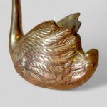 Vintage Brass Swan Planter, Mid Century Boho Desk Tidy, Made in India Ornament