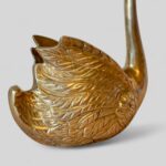 Vintage Brass Swan Planter, Mid Century Boho Desk Tidy, Made in India Ornament