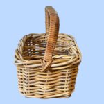 Vintage 6 Bottle Wicker Wine Carrier, Handmade Willow Picnic Basket