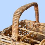 Vintage 6 Bottle Wicker Wine Carrier, Handmade Willow Picnic Basket
