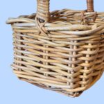 Vintage 6 Bottle Wicker Wine Carrier, Handmade Willow Picnic Basket
