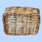 Vintage 6 Bottle Wicker Wine Carrier, Handmade Willow Picnic Basket