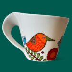 Villeroy & Boch Acapulco New Wave Mug, Large Cafe Au Lait Cup, Retro Bird China