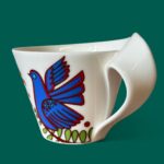 Villeroy & Boch Acapulco New Wave Mug, Large Cafe Au Lait Cup, Retro Bird China