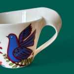 Villeroy & Boch Acapulco New Wave Mug, Large Cafe Au Lait Cup, Retro Bird China