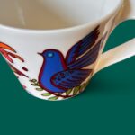 Villeroy & Boch Acapulco New Wave Mug, Large Cafe Au Lait Cup, Retro Bird China