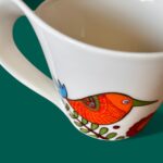 Villeroy & Boch Acapulco New Wave Mug, Large Cafe Au Lait Cup, Retro Bird China