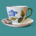 Royal Collection Botanical Teacup & Saucer, Chelsea Fine Bone China, Made in England