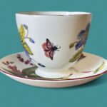 Royal Collection Botanical Teacup & Saucer, Chelsea Fine Bone China, Made in England