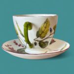Royal Collection Botanical Teacup & Saucer, Chelsea Fine Bone China, Made in England