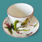 Royal Collection Botanical Teacup & Saucer, Chelsea Fine Bone China, Made in England