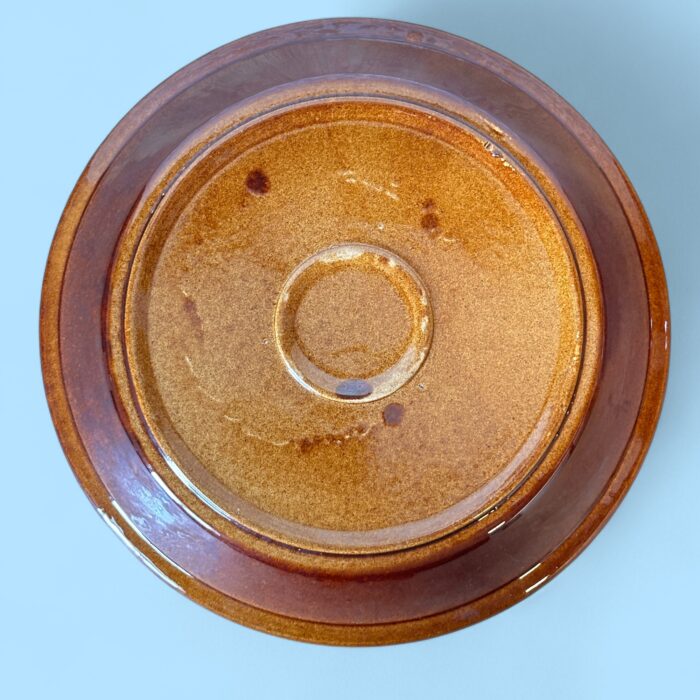 Vintage 60s Ceramic Cherry Pie Dish, Retro Pie Keeper with Lattice Lid