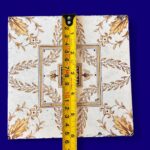 Antique Minton Victorian Tiles, 1891 Floral Transferware, Set of 5, Yellow