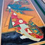 Vintage 1970s Greek Copper Enamel Wall Art, AETHRA Pair, Chinoiserie Plaques