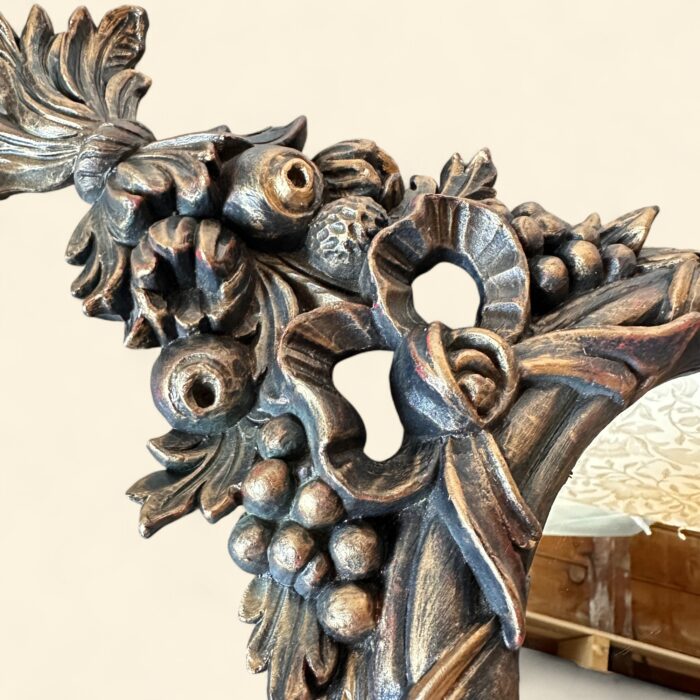 Vintage Euromarchi Gilt Mirror, Italian Rococo Style, Ornate Fruit & Leaf Frame