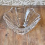 Orrefors Orion Crystal Bowl, Lars Hellsten Signed 80s Swedish Glass Votive Holder