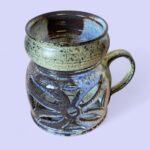 Studio Pottery Oil Burner, Handmade Ceramic Luminary with Floral Cut Out Design