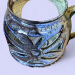 Studio Pottery Oil Burner, Handmade Ceramic Luminary with Floral Cut Out Design