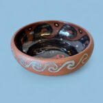 Vintage Peruvian Terracotta Bowl, Signed APU Yawarmaky Cusco, Tribal Folk Art