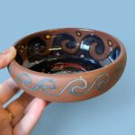 Vintage Peruvian Terracotta Bowl, Signed APU Yawarmaky Cusco, Tribal Folk Art