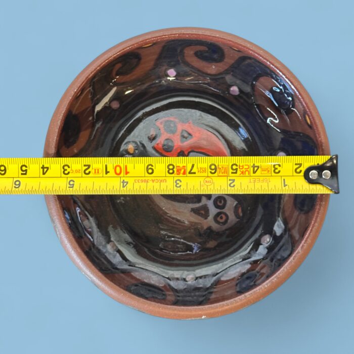 Vintage Peruvian Terracotta Bowl, Signed APU Yawarmaky Cusco, Tribal Folk Art