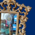Vintage Ornate Gold Gilt Mirror, Rococo Style Tabletop Vanity, Hollywood Regency