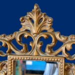 Vintage Ornate Gold Gilt Mirror, Rococo Style Tabletop Vanity, Hollywood Regency