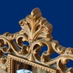 Vintage Ornate Gold Gilt Mirror, Rococo Style Tabletop Vanity, Hollywood Regency