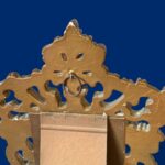 Vintage Ornate Gold Gilt Mirror, Rococo Style Tabletop Vanity, Hollywood Regency