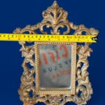 Vintage Ornate Gold Gilt Mirror, Rococo Style Tabletop Vanity, Hollywood Regency