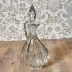 Vintage Cut Glass Cruet Decanter with Stopper, Elegant Tableware, Oil Vinegar Bottle