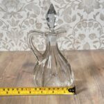 Vintage Cut Glass Cruet Decanter with Stopper, Elegant Tableware, Oil Vinegar Bottle