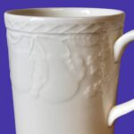 Vintage Franciscan Country Fayre Mug, 1980s Embossed Fruit, English Earthenware
