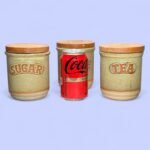 Vintage Madrigal Stoneware Tea Sugar Coffee Canisters | 1960s UK Kitchen Jars
