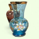 Set of 3 Vintage Miniature Glass Vases, Bohemian & Venetian Gold Gilt Bud Vases