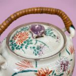 Antique Meiji Kinkozan Satsuma Teapot & Cup Set Japanese Awata Ware Ceramic