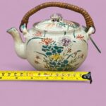 Antique Meiji Kinkozan Satsuma Teapot & Cup Set Japanese Awata Ware Ceramic